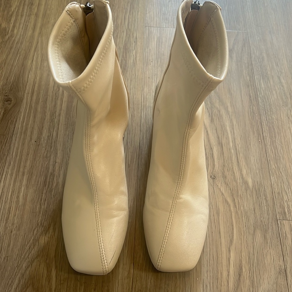 Faux Leather Cream Boots- Perfect for Fall 🍂🍁